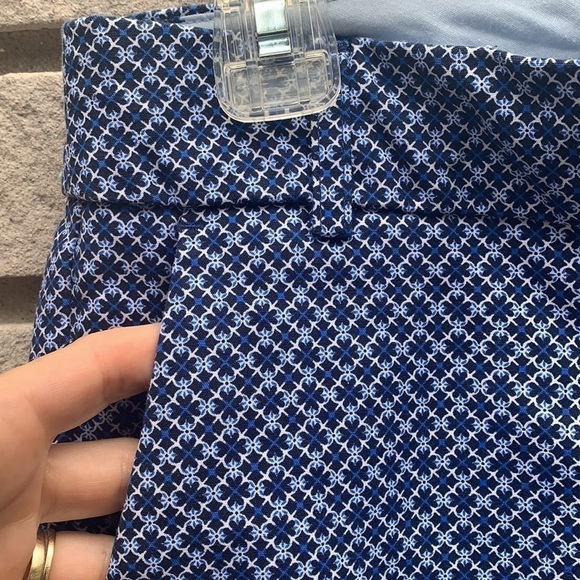 Cynthia Rowley Blue Geometric Print Capri Pants Sz 4 - Picture 5 of 7